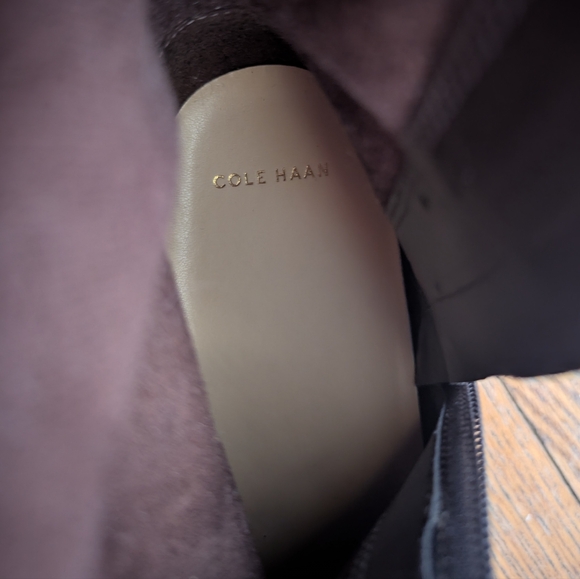 Cole Haan Brown And Black Leather Knee-High Riding Boots - Picture 12 of 12